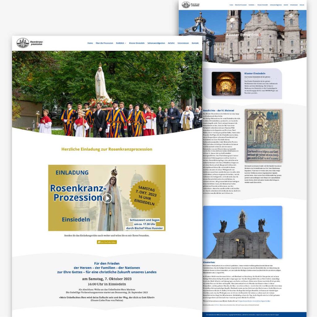Websitedesign Rosenkranzprozession Einsiedeln