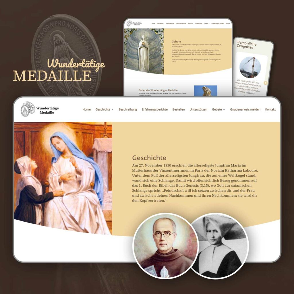 Websitedesign Wundertätige Medaille